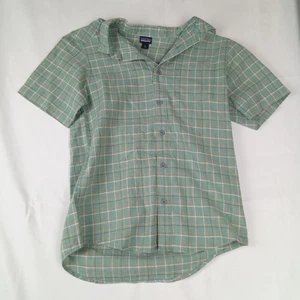 Patagonia Kinder Jungen Größe 12 Large grün kariertes Button-Down-Hemd - Bild 1 von 9