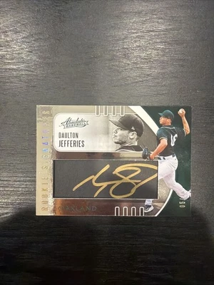 2021 Absolute Daulton Jefferies Rookie Leather Signatures Auto Black 05/10 A’s - Image 1 of 2