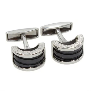Bvlgari SV925 Black Ceramic B-zero 1 Cufflinks Men Excellent N2528 - Picture 1 of 6