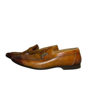 Magnanni Mens Brown Leather Loafers Slip On Dress Shoes Size 11M - Picture 1 of 9