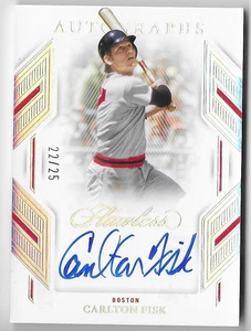 CARLTON FISK 2023 PANINI FLAWLESS AUTO AUTOGRAPH CARD #22/25! - Picture 1 of 1
