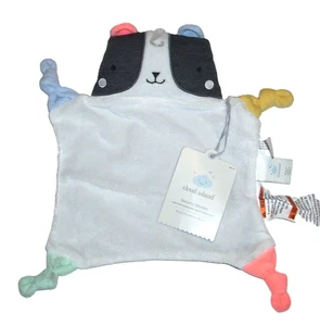 NEW Cloud Island Panda Bear Baby Blanket Gray White Multicolor Knots Knotted - Picture 1 of 2