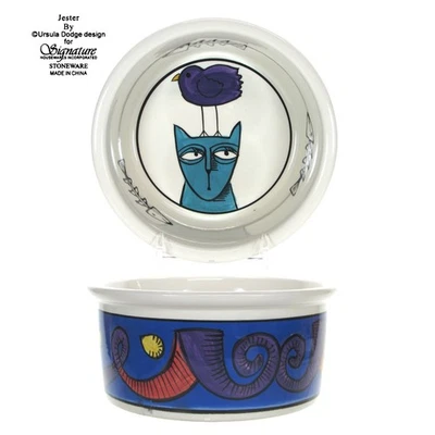 Artículos para el hogar Signature JESTER - GATITO 18 oz Cat Bowl 6" plato Ursula Dodge Bird Fish Foto 1 de 4