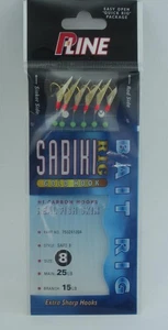 PLine SAFS8 Size 8 Sabiki Rig With Green Beads Red Heads Gold Hooks - Picture 1 of 2