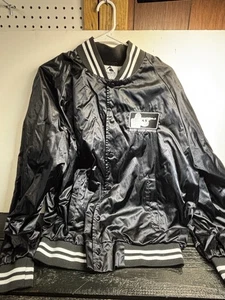 Men’s Large Bobber Black Augusta Jacket Snap Buttons, Major League Shooter - Picture 1 of 4