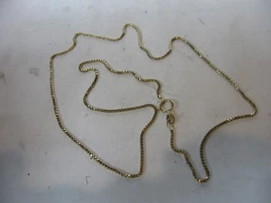 14K SOLID GOLD 18.5"  BOX  1.00mm NECKLACE CHAIN 3 GRAMS - Picture 1 of 3