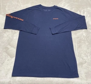 Patagonia T Shirt Men's Size Large Blue Long Sleeve Logo Responsibili-Tee - Picture 1 of 10