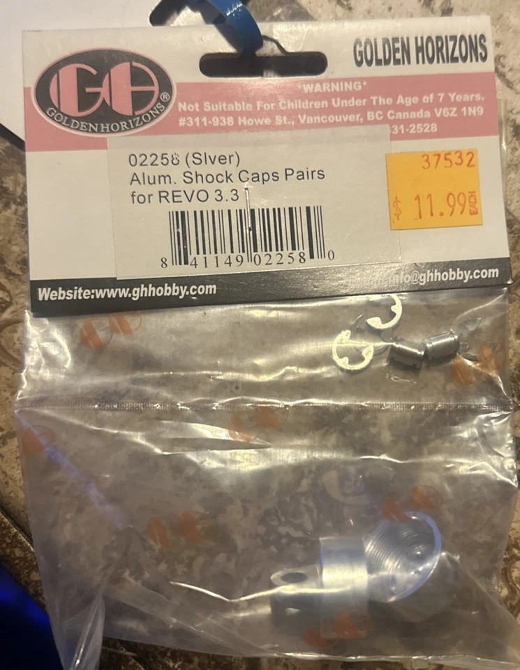 Golden Horizons Revo 3.3 Aluminum Shock Caps - 02258 SLIVER  - Image 1 of 1