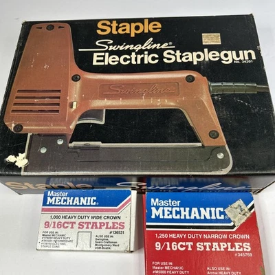 Pistola Grapadora Eléctrica Swingline De Colección con Cable Modelo 34201 Hecha en EE. UU. CON Caja Funciona Foto 1 de 3