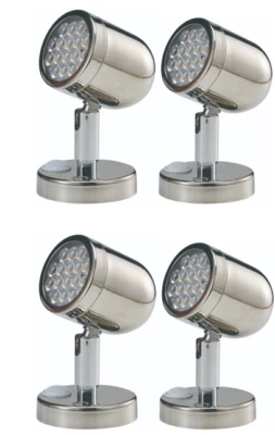12 Volt LED Bunk Reading Lights Stainless Steel 154 Lumen With Rocker Switch X4  - Image 1 of 4