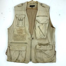 Vintage Banana Republic Fishing Vest Jacket Size Large Beige 