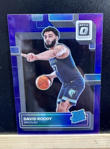 David Roddy RC #225 Rated Rookie Purple Prizm Grizzlies 2022-23 Donruss Optic