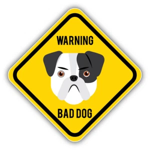 "Calcomanía pegatina para parachoques de coche con señal de advertencia para perros malos - ""TAMAÑOS" - Imagen 1 de 1