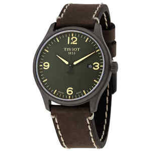 Tissot Gent XL Quartz Green Dial Brown Leather Men's Watch T116.410.36.097.00