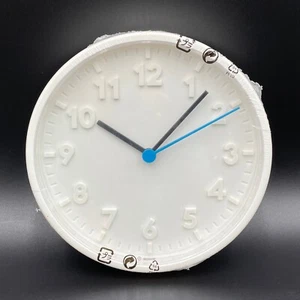 IKEA Wall Clock Stomma by Gustav Carlberg 20 cm/7.75 in White Black & Blue Hands - Picture 1 of 9
