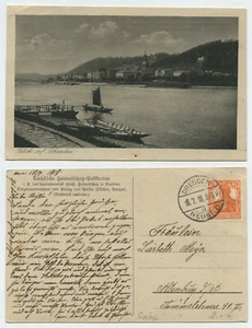 62772 - Blick auf Schandau - Sächsische Heimatschutzkarte, gelaufen 18.7.1918 - Bild 1 von 1
