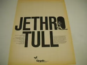 JETHRO TULL Januar 1977 Tourdaten/Städte/Orte/Kapazität - Promo Poster Anzeige - Bild 1 von 2