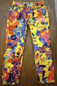 Ann Taylor Loft Curvy Skinny Stretch Blumen flache Capri Damen Hose Größe 25/0P - Bild 1 von 10