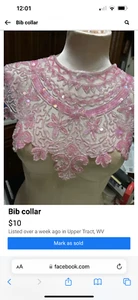 Vintage Lace Dress Bib Collar, Floral - Picture 1 of 1