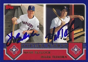 HANK BLALOCK MARK TEIXEIRA TEXAS RANGERS SIGNED 2003 TOPPS ROOKIE BASEBALL - Picture 1 of 1
