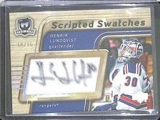 2005-06 Upper Deck The Cup Scripted Swatches Autograph SS-HL Henrik Lundqvist