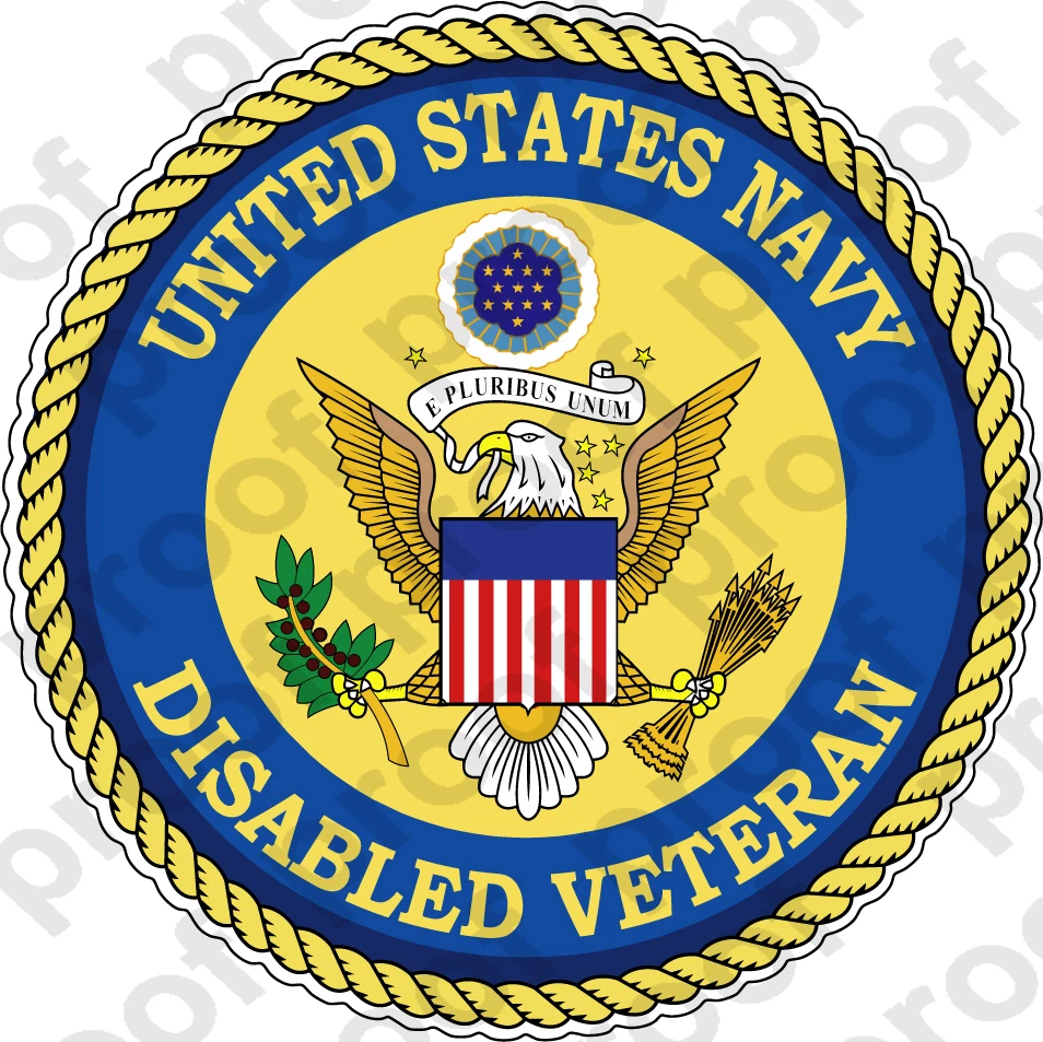 STICKER USN VET U.S. NAVY DISABLED VETERAN NEW