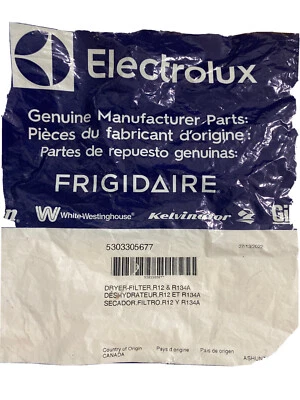 Novo Filtro Secador de Geladeira Electrolux Frigidaire Original Fabricante de Equipamento Original 5303305677 - Imagem 1 de 2
