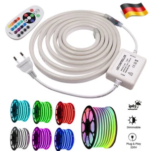 Flex Neon LED Streifen Band 230V RGB/Kalteweiß/Warmweiß Schlauch Wasserdicht - Bild 1 von 26