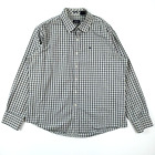 IZOD Shirt Mens Size Extra Large XL Long Sleeve Button Up Slim Fit Plaid Logo