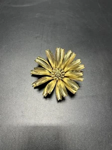 Vintage Brosche Gold Metall Blume Anstecknadel - Bild 1 von 5