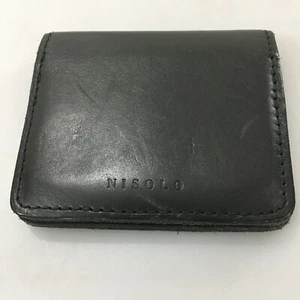 Cartera pequeña de cuero negra con tarjetero Nisolo de 4 x 3,5 pulgadas - Imagen 1 de 4
