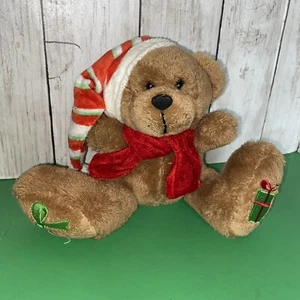 Dan Dee 2011 Mini Snowflake Teddy 7" brown Christmas Plush Boy Bear DanDee - Picture 1 of 6