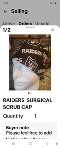 LAS VEGAS RAIDERS handgefertigte chirurgische Peelingkappe - Bild 1 von 2