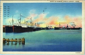Postal de Ships Harbor Corpus Christi Texas publicada en 1943 - Imagen 1 de 2