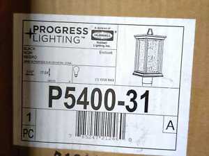 Progress Lighting Endicott Collection 1-Light Outdoor Black Post Lamp