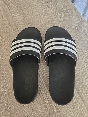 Sandali uomo Adidas neri con strisce bianche taglia 11