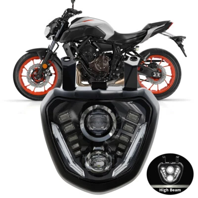 For Yamaha MT-07 FZ07 2014 2015 2016 2017 LED Headlight DRL Motorcycle Bike Lamp - Image 1 of 4