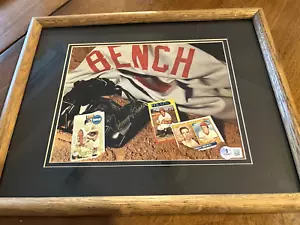 HOF Johnny Bench Cincinnati Reds Framed Matted signed 8x10 photo Becket BAS Auth - Picture 1 of 3