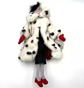 Disney 101 Dalmations Cruella Deville w/Fur Coat Plush Doll Purse 16” - Picture 1 of 12