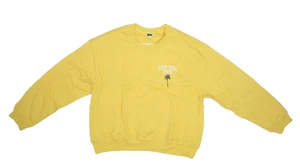Old Navy Crop Vintage French Terry Sweatshirt Yellow Good Vibes Crew Womens XLT - Picture 1 of 10