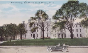 State Normal School Florence Alabama Vintage Postcard Main Buildings Old Car - Picture 1 of 5