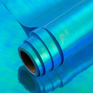 Iridescent Blue Gift Wrap Roll - 17"x32.8' for All Occasions - Picture 1 of 12