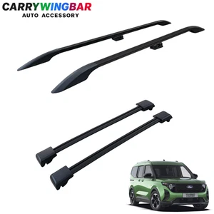 Barras transversales de aluminio negras barras laterales para adaptarse al nuevo Ford Courier 2024-2025 - Imagen 1 de 16