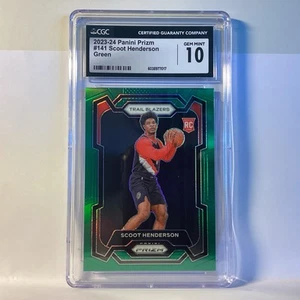 2023-24 Prizm Scoot Henderson #144 Green Prizm Portland Gem Mint 10 - Bild 1 von 4
