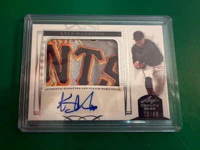 2022 Leaf Trinity Kyle Harrison Patch Auto Foil Silver #/99 - Image 1 of 4