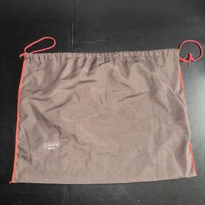 COACH Sacchetto Antipolvere Sacchetto Protettivo Copertura Marrone Stoccaggio Rosso Coulisse 19x14 - Foto 1 di 4