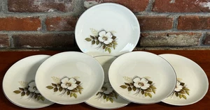 Vintage Set/6 Nancy Prentiss Fine China IVORY ROSE 8" Salad Plates (c 1963-64) - Picture 1 of 8