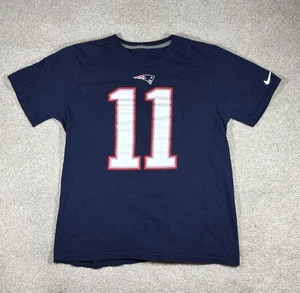 NIKE Julian Edelman New England Patriots maglia/maglietta calcio blu NFL - Large - Foto 1 di 8