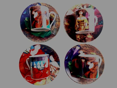 Arte de Café - de Teté Marella (Colección Limitada) 4 Tazas Espresso y 4 Platillos. Foto 1 de 4