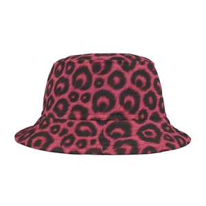 Fischerhut Leopardenmuster, trendiges Sommeraccessoire, Outdoor Spaß, rosa stylische Kappe - Bild 1 von 7